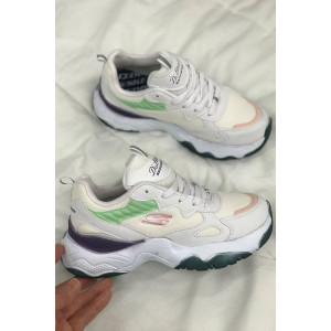 Skechers 2 Beyaz Yeşil Mor