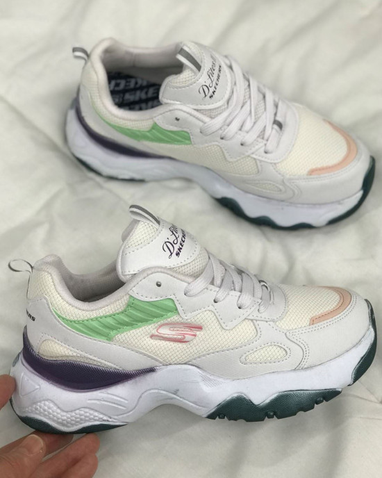 Skechers 2 Beyaz Yeşil Mor