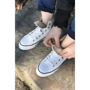 Converse Beyaz Uzun Kürklü